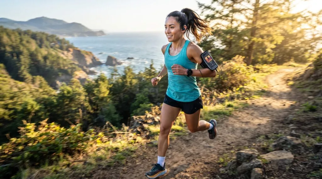 person running on coastal path 202609031450